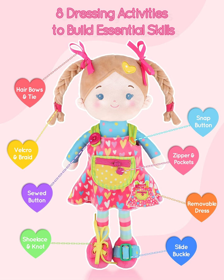 LeyaDoll Muñeca de Bebé Suave Educativa (16''), Muñeca Sens...