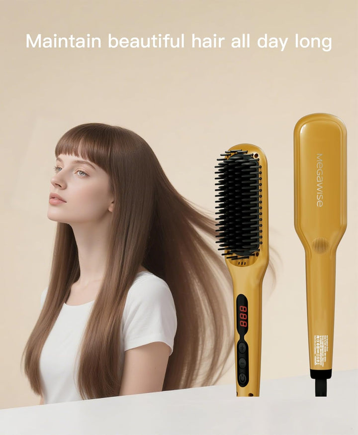 MEGAWISE Serie de cepillos alisadores de cabello (amarillo)