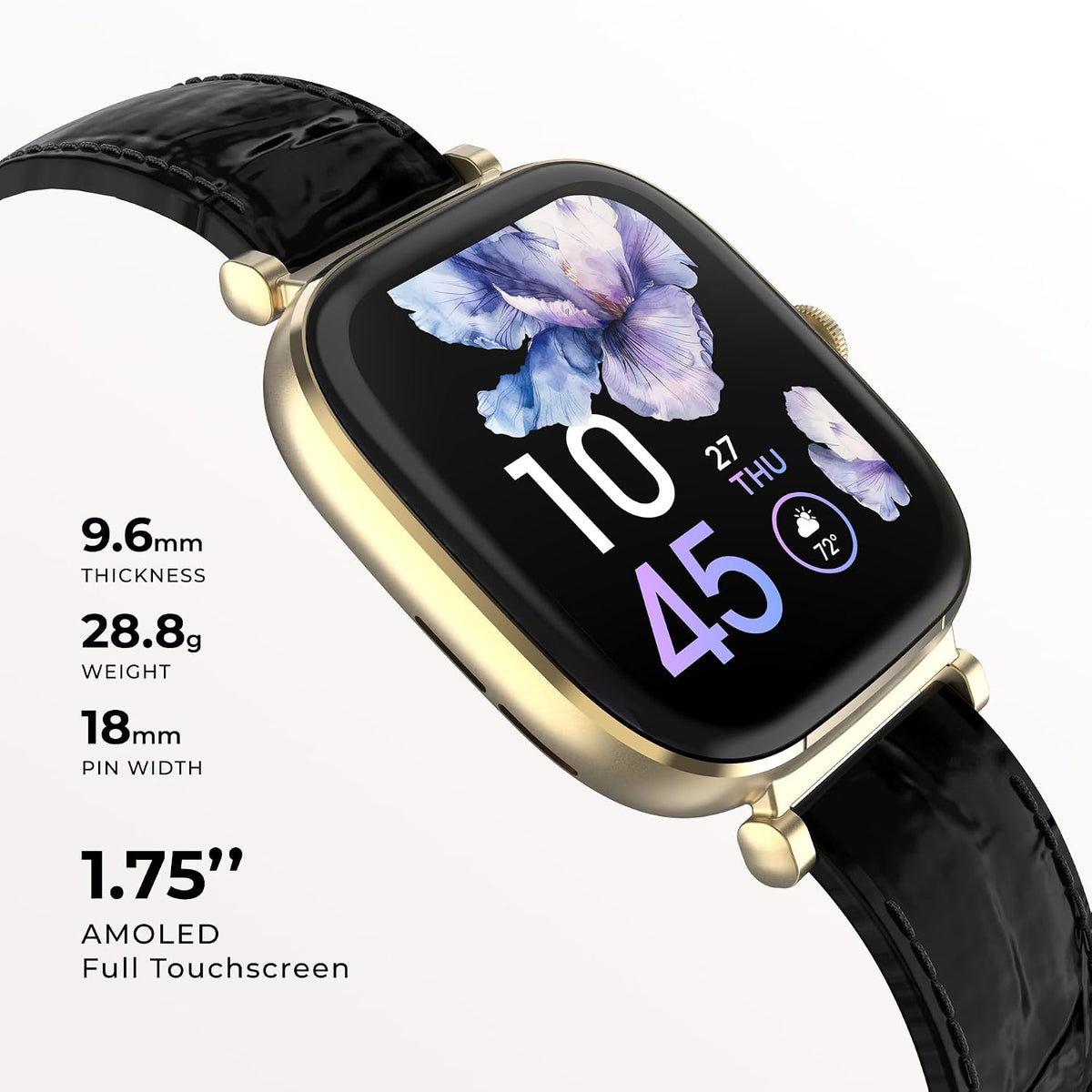 iTouch Belle - Reloj inteligente para mujer, pantalla AMOLED de 1.75 pulgadas, rastreador de actividad física con llamadas Bluetooth, frecuencia cardíaca y seguimiento del sueño, más de 60 modos deportivos, reloj inteligente impermeable IP68 para Android