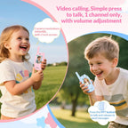 Mafiti Walkie Talkies de video para niños, paquete de 2 juguetes recargables de 1000 pies de largo alcance, regalos de cumpleaños para niños y niñas de 3, 4, 5, 6, 7, 8 años (azul + rosa)
