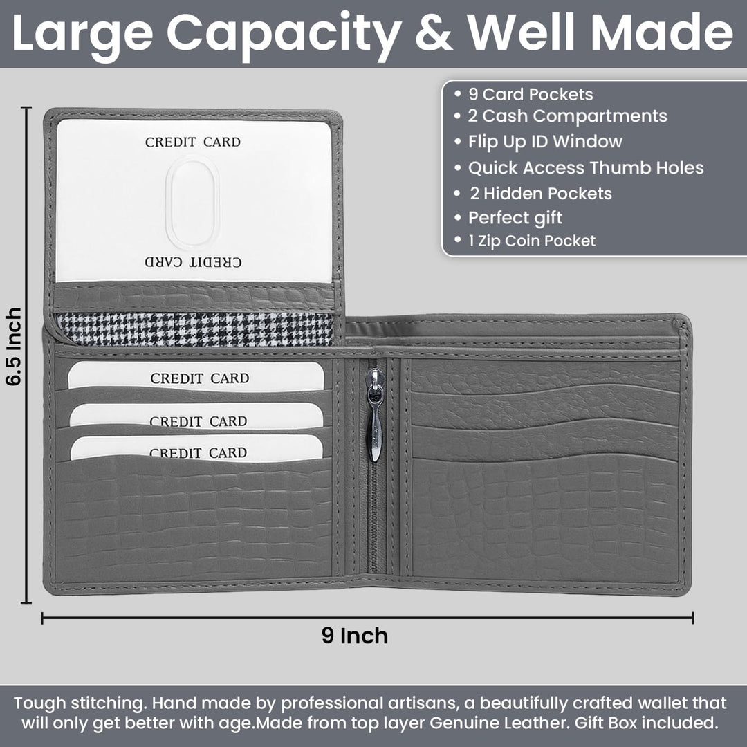 Cartera de cuero para hombre con bloqueo RFID para hombre, diseño m...