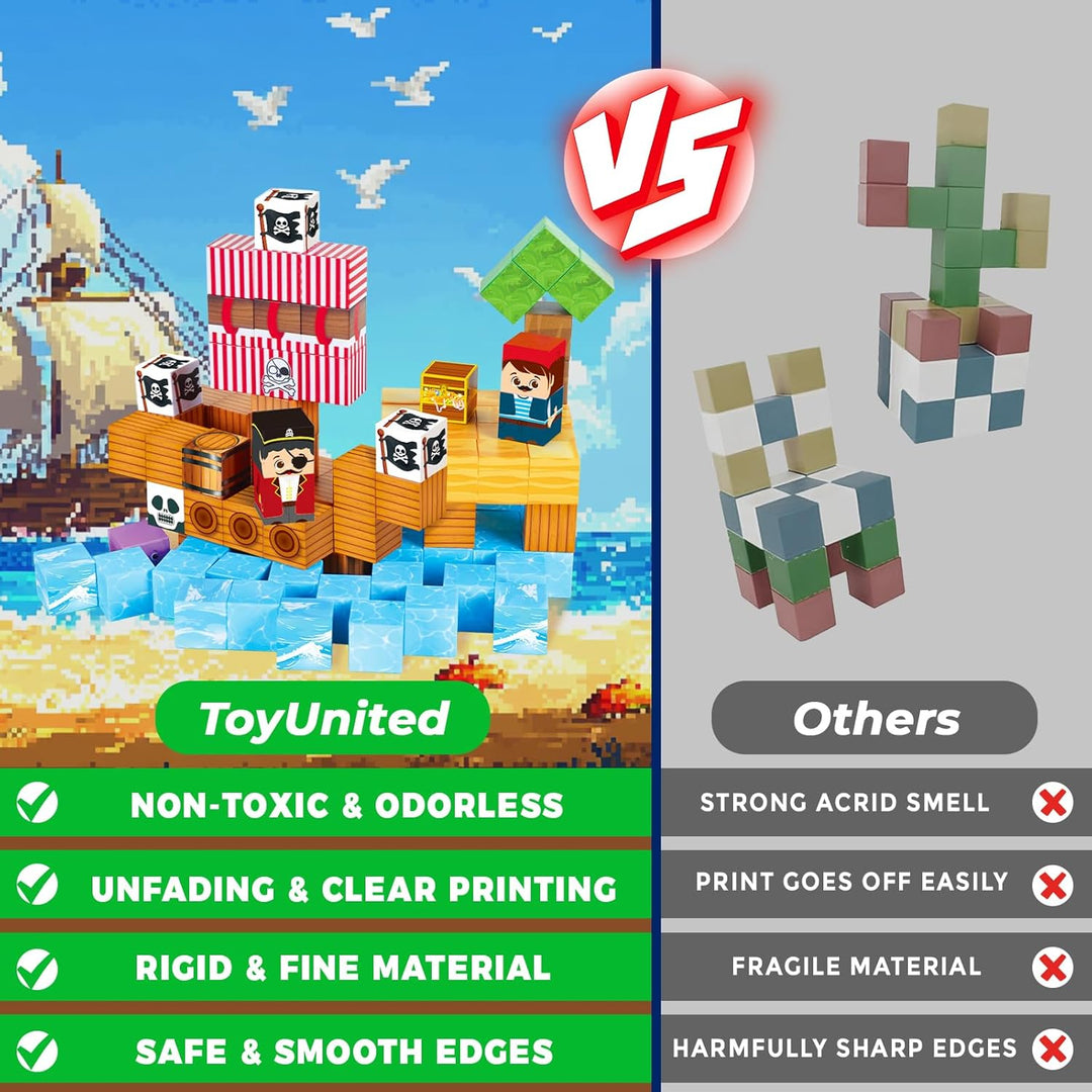 ToyUnited Bloques magnéticos \u2013 Juego de 100 piezas de construc...