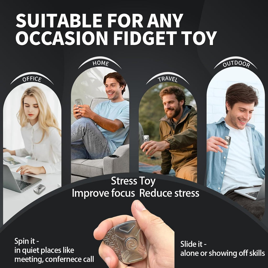 Fidget Toys Adultos, 2 en 1 metal Fidget Spinner & Fidget Slider