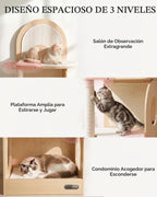 Árbol para Gatos de 47", Torre Moderna para Gatos Grandes, Respaldo de Sisal