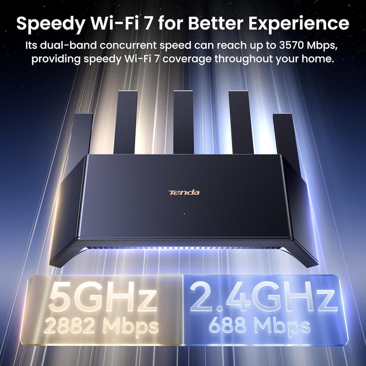 Tenda Router WiFi 7 de doble banda BE3600 (RE3L): puertos 3x1G, fác...