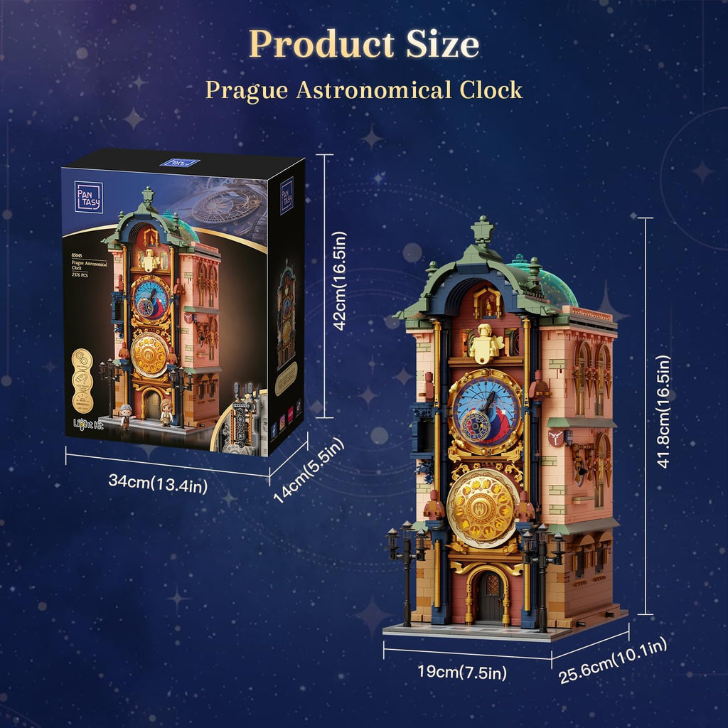PANTASY Juego de construcción de reloj astronómico de Praga para adultos