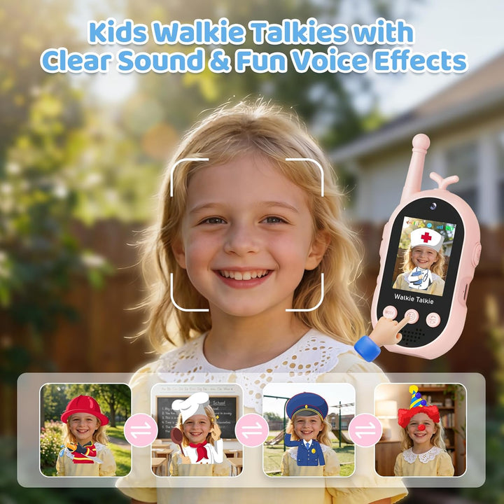 Walkie Talkie para niños con video: paquete de 2 juguetes recargabl...