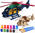 Rompecabezas de madera pintable del helicóptero 3D para los adultos