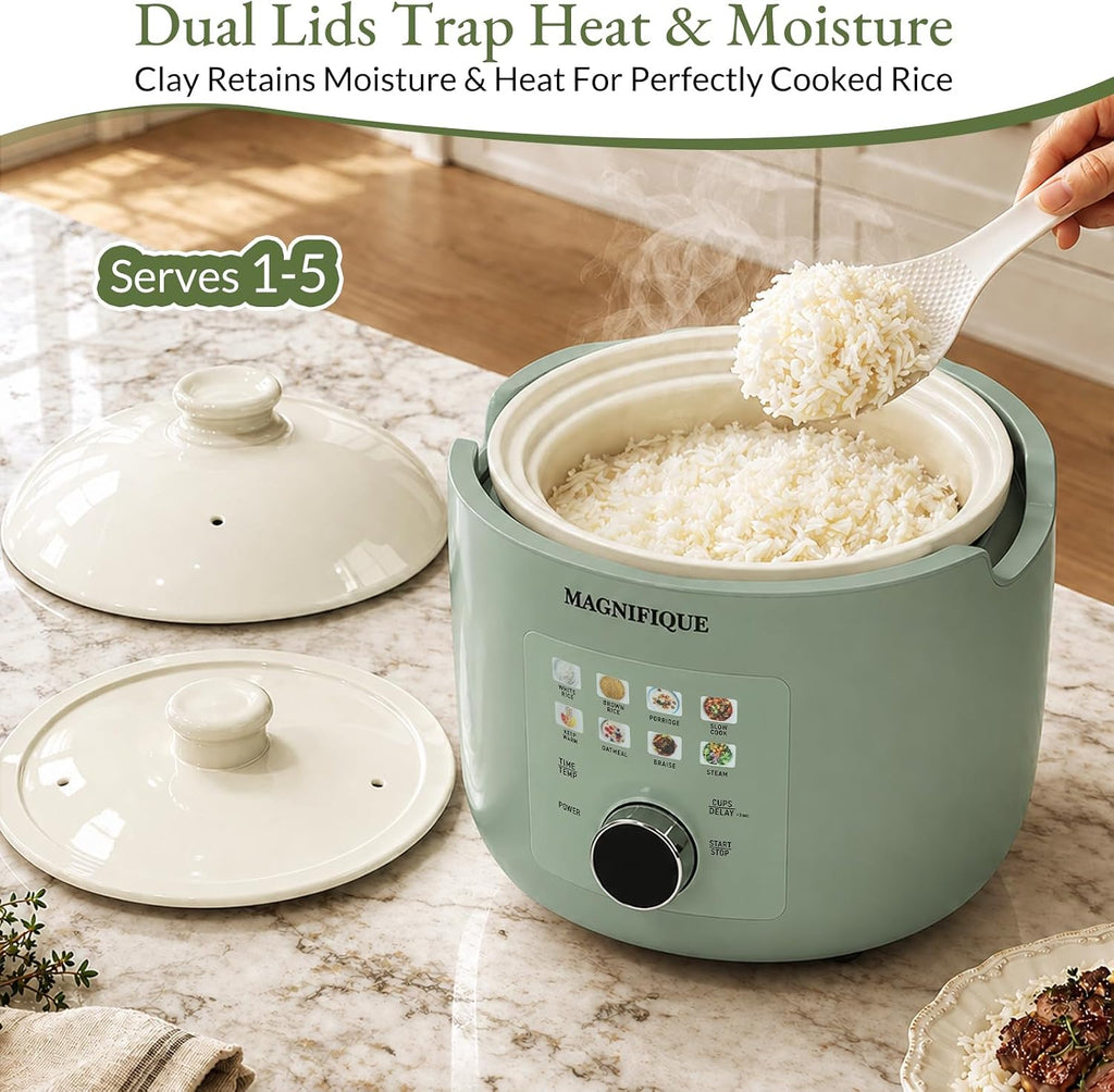 Olla de cocción lenta programable, olla multicocción Claypot 8 en 1 con