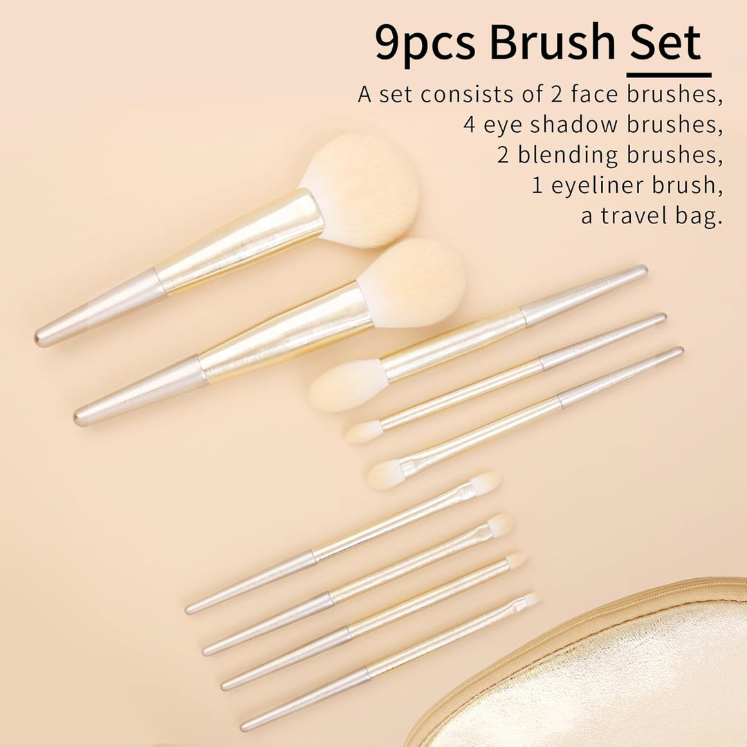 Luxury ENZO KEN - Juego de brochas de maquillaje de pelo natural pr...