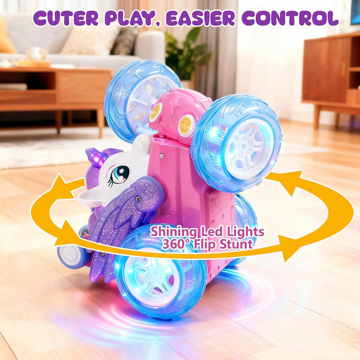 Unicorn Toys - Auto RC para niñas de 4 a 6 años, bonito juguete de...