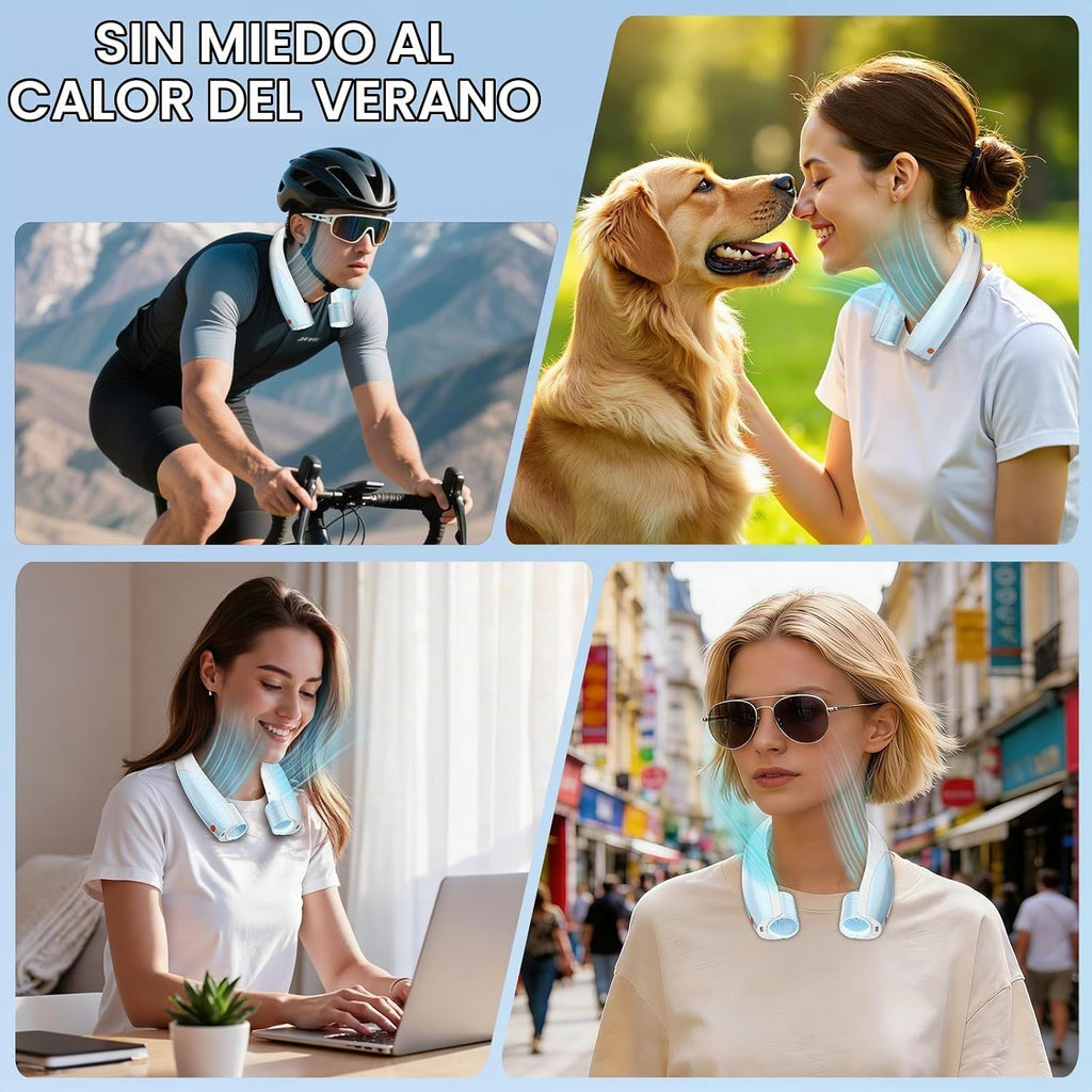 Elrerue Ventilador de cuello portátil, ventilador personal recargab...