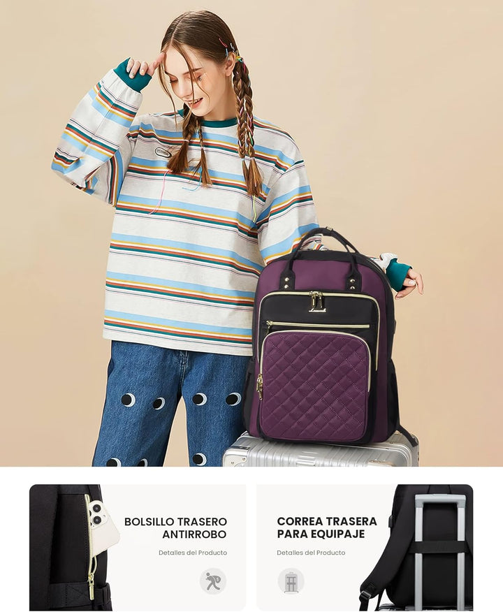 LOVEVOOK Mochila para computadora portátil para mujer, mochila para...