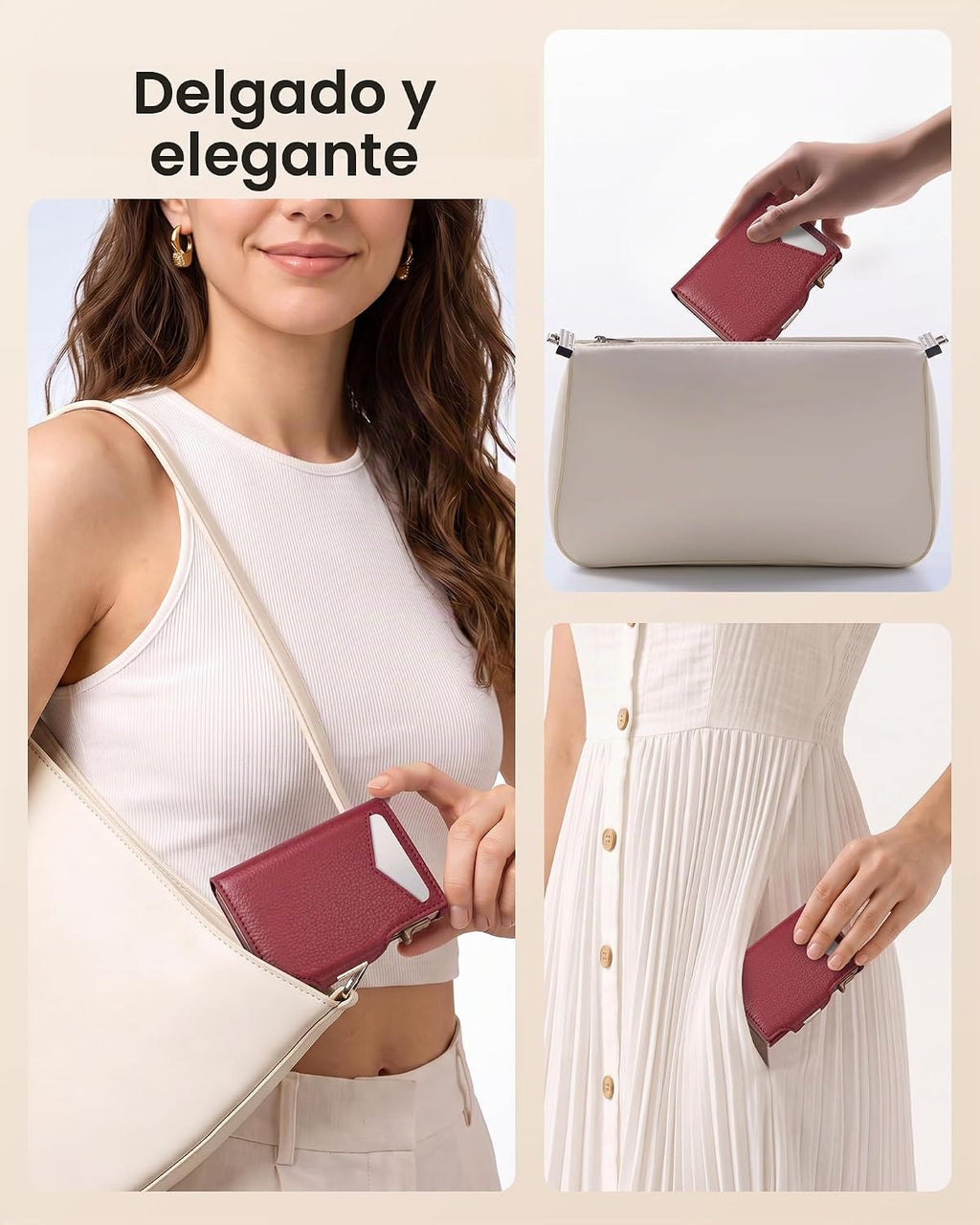 typecase Billetera para mujer RFID Pop Up Tarjetero Cartera de cuero