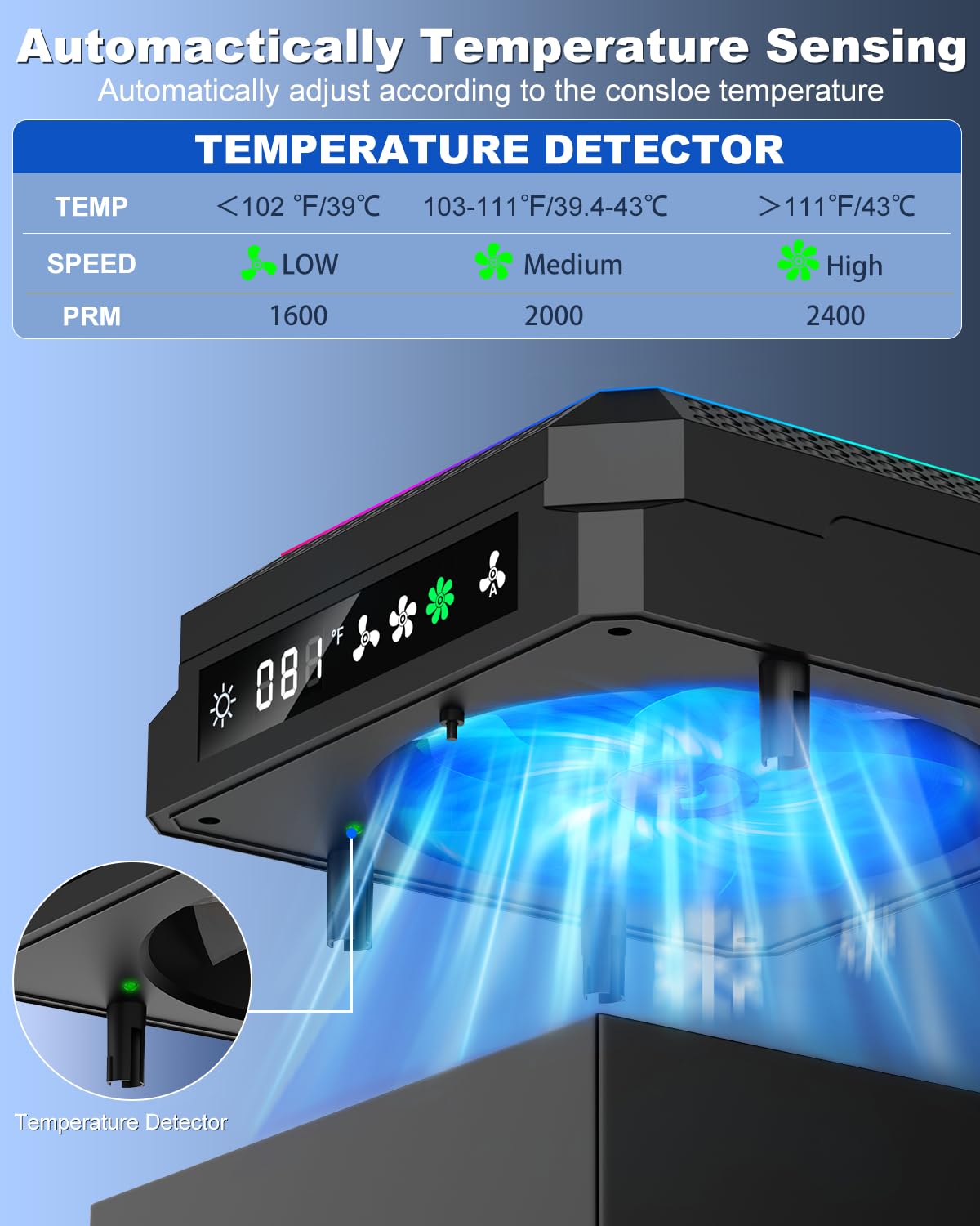 CATZARMOR Sistema de Enfriamiento Automático Compatible con Xbox Series X con Display LED, Silencioso y Ajustable por Temperatura, Ventilador Enfriador de  Series X, 2 Puertos USB, Tapones de Goma para Polvo para Carcasas Xbox One