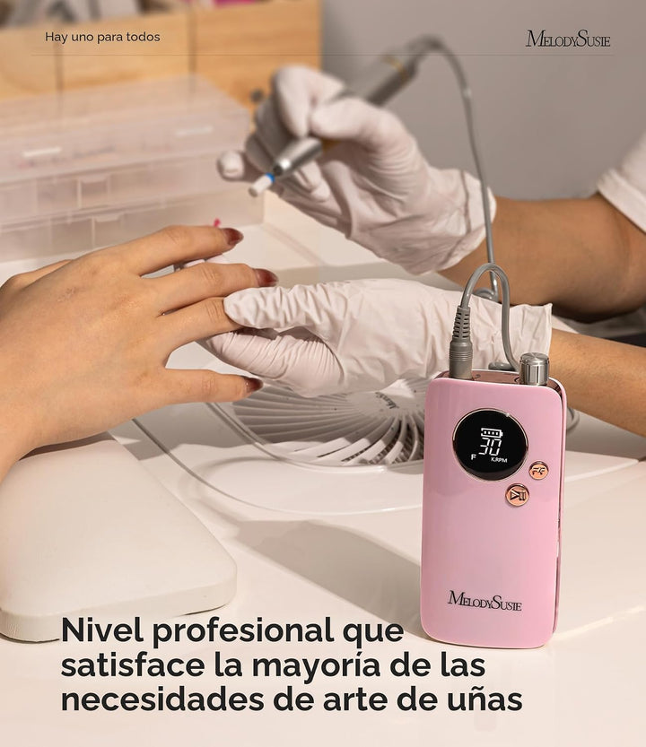 MelodySusie Taladro de uñas recargable con clip de nivel de entrada...