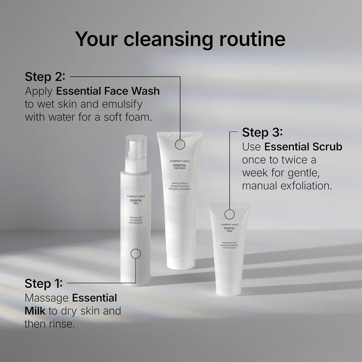 Comfort Zone - Limpiador facial esencial, limpiador espumoso, elimi...