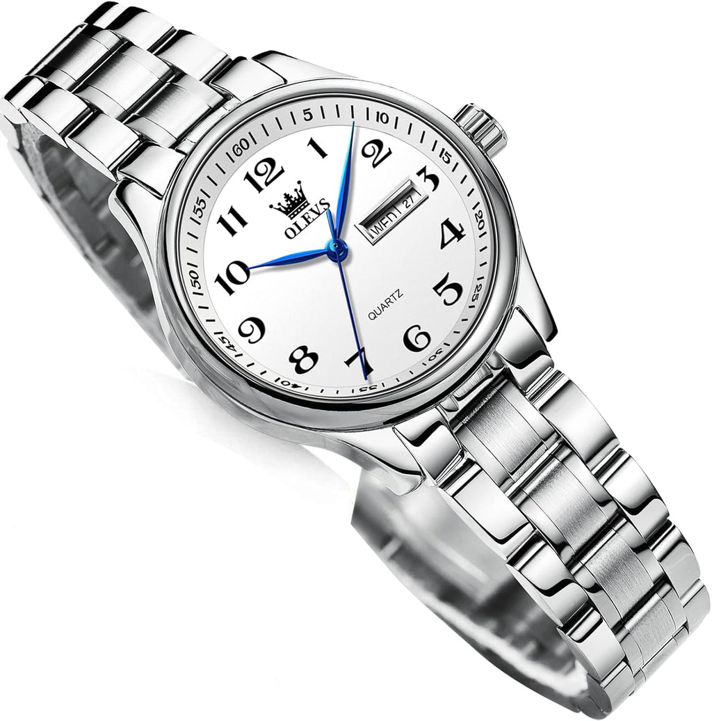 OLEVS Reloj de Lujo para Mujeres, Modo Pequeño de Muñeca, Acero Inoxidable, Reloj para Damas, Calendario