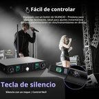Kelghua Dual UHF Sistema de micrófono inalámbrico portátil de metal