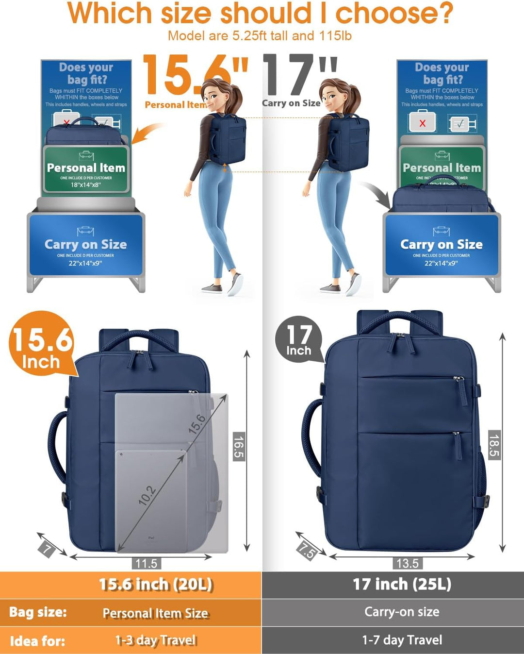 Mochila de viaje Capolo para mujeres y hombres, mochila impermeable...