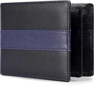 Swallowmall Cartera RFID de cuero genuino para hombre, billetera pl...