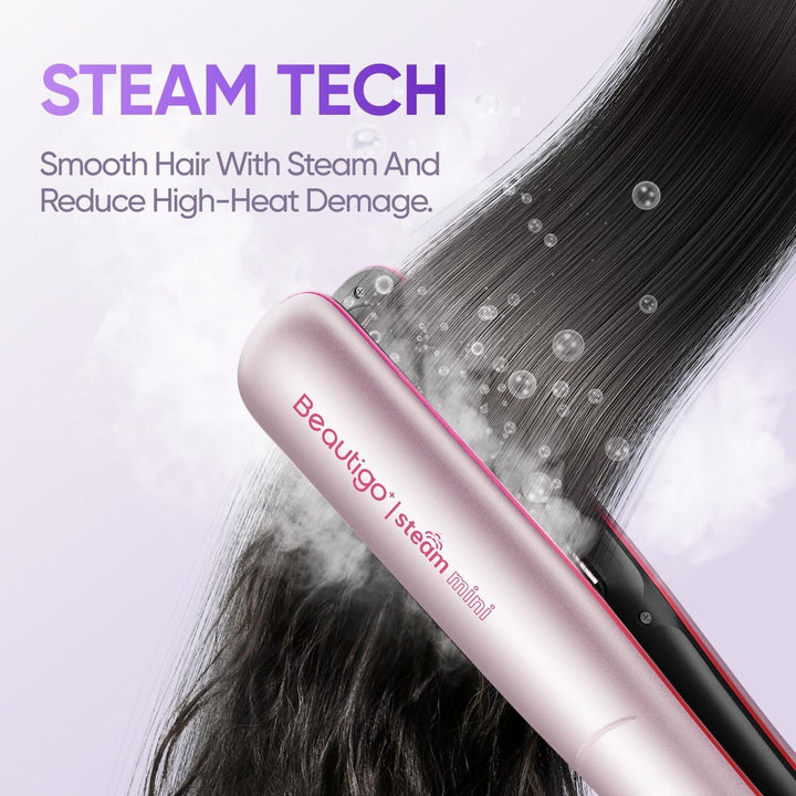 Beautigo Plancha plana de cerámica con infusión de vapor profesiona...