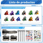 Battle Spinning Top Set con 12 Colorful Tops, Launchers y Accessories, Combat Game Collection