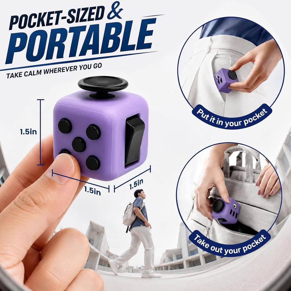 Paquete de 6 cubos de juguetes sensoriales, cubo infinito para aliviar el