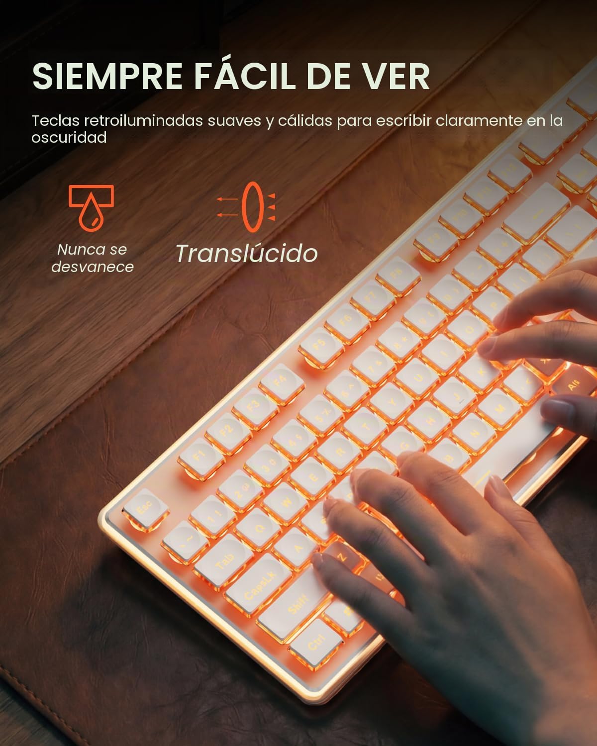 SEUNKWANG EWEADN V3 Teclado y Ratón Inalámbrico con Retroiluminació...