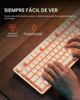 SEUNKWANG EWEADN V3 Teclado y Ratón Inalámbrico con Retroiluminació...