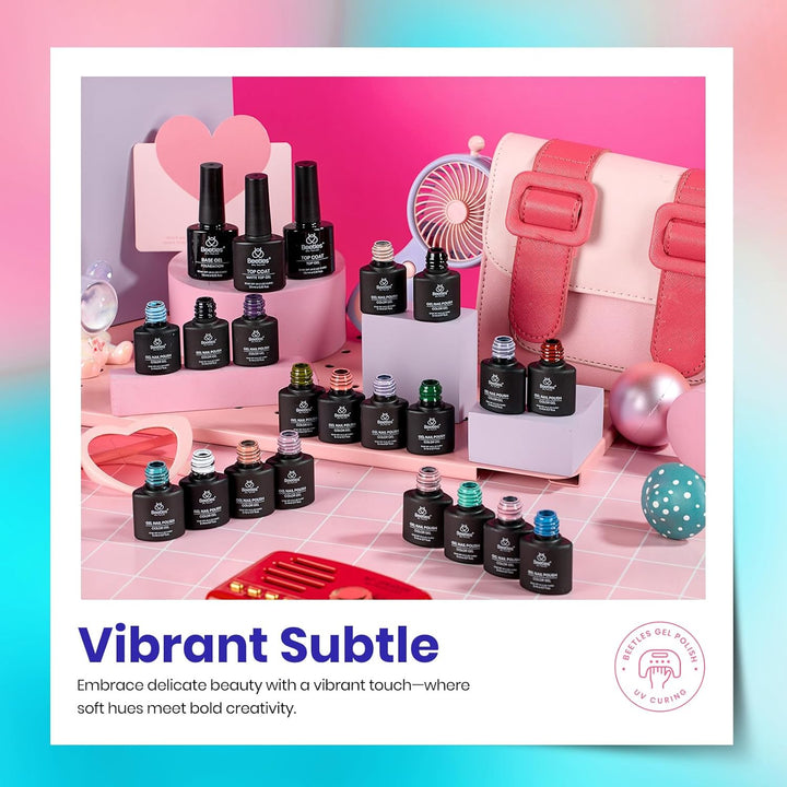 Beetles - Juego de 23 esmaltes de uñas de gel, colores primaverales...