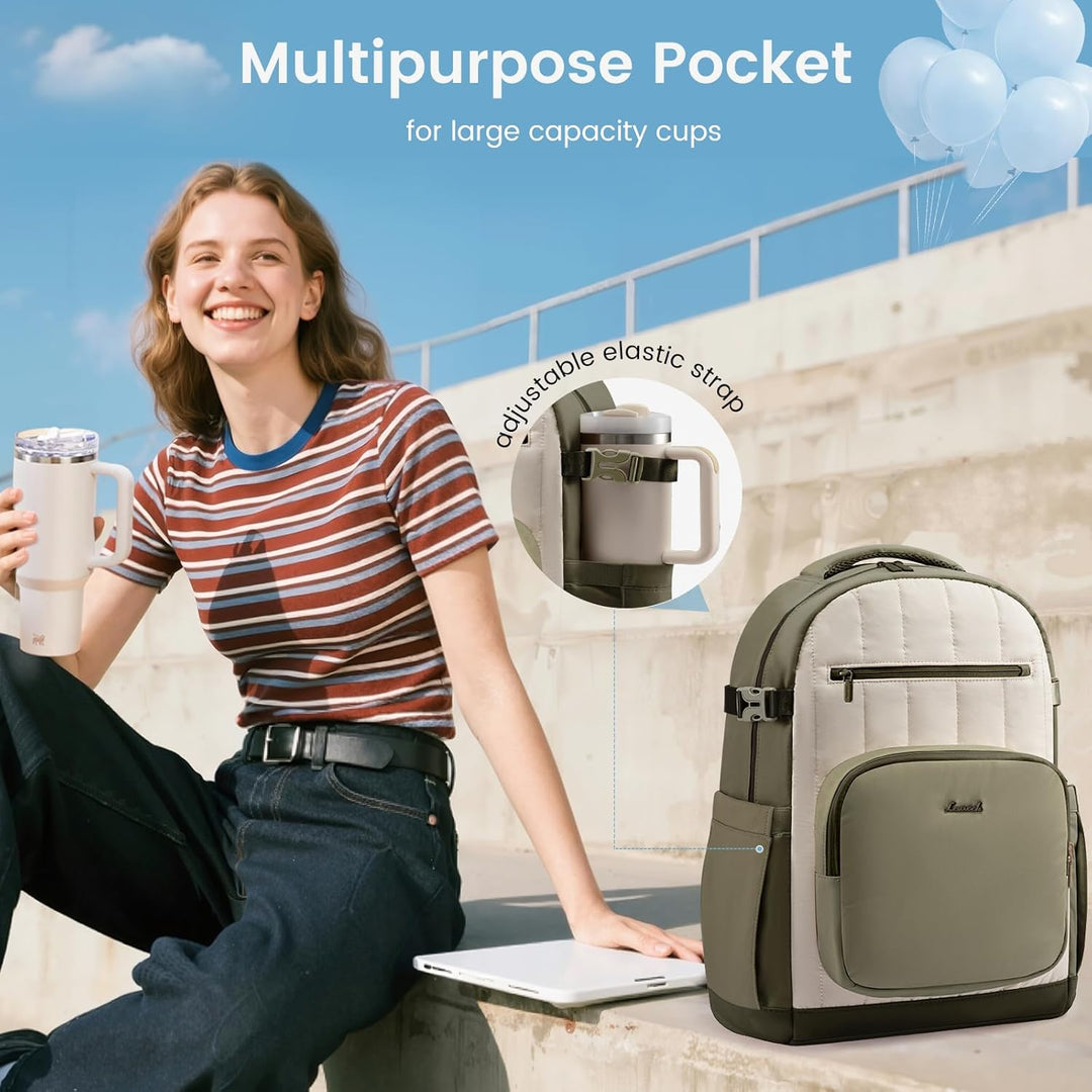 LOVEVOOK Mochila para laptop para mujer con bolsillo gigante para v...