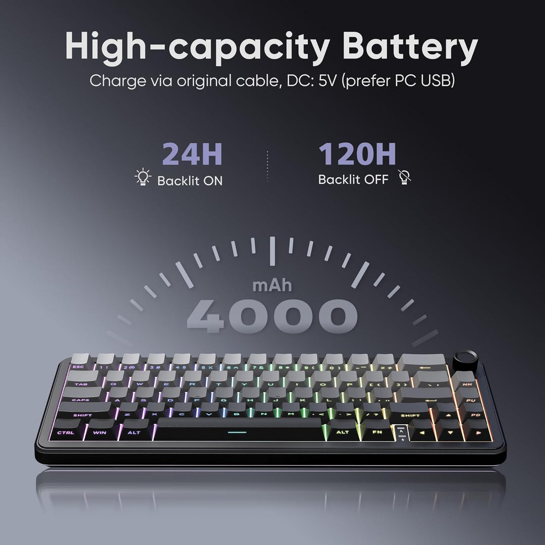 Teclado mecánico inalámbrico para juegos RedThunder K65, conexión d...