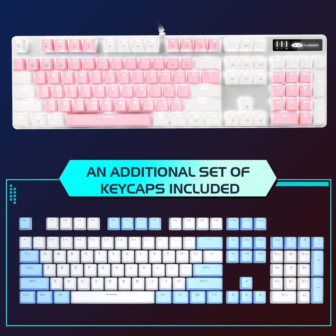 MageGee Teclado mecánico para juegos, nuevo teclado mejorado con in...