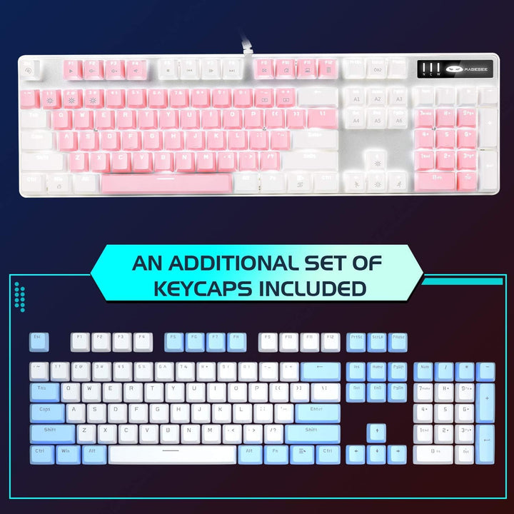 MageGee Teclado mecánico para juegos, nuevo teclado mejorado con in...