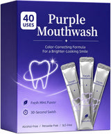 Paquete de 40 sobres blanqueadores de enjuague bucal morado, enjuag...