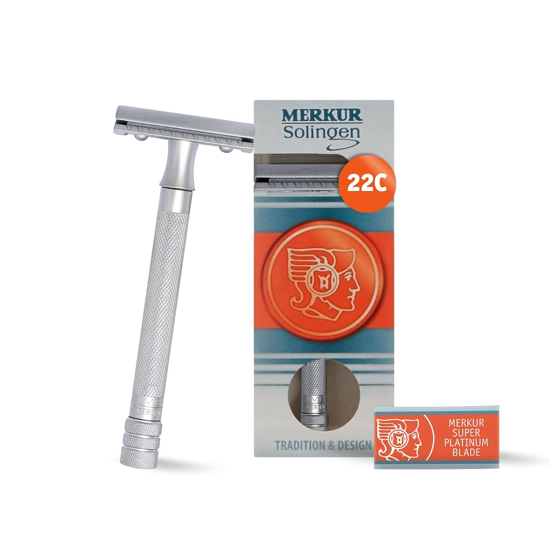 MERKUR 22C - Maquinilla de afeitar de seguridad de doble filo, crom...