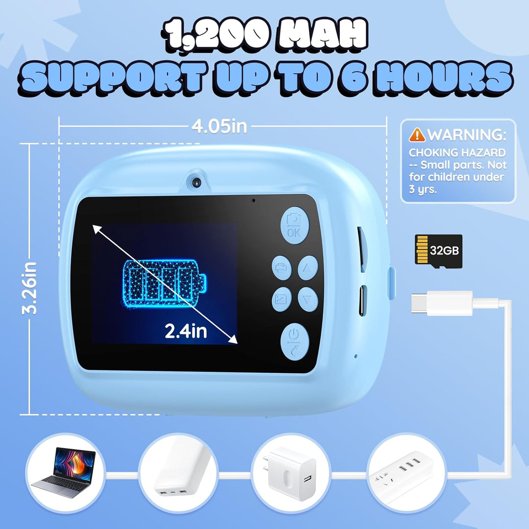 YOZISS Cámara de impresión instantánea para niños, cámara digital p...