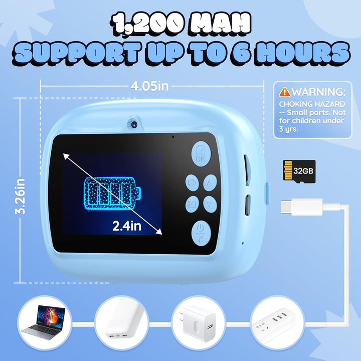 YOZISS Cámara de impresión instantánea para niños, cámara digital p...