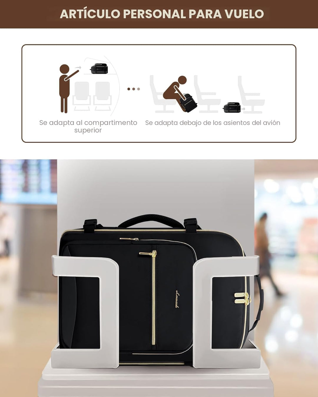 LOVEVOOK Mochila de viaje para mujeres y hombres, 40L, aprobada por...