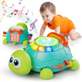 Juguetes para bebés de 6 a 12 meses, juguete para tiempo boca abajo de 12 a 18 meses, juguetes musicales de tortuga que gatea con luz y sonido, juguete educativo temprano de cumpleaños para