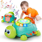 Juguetes para bebés de 6 a 12 meses, juguete para tiempo boca abajo de 12 a 18 meses, juguetes musicales de tortuga que gatea con luz y sonido, juguete educativo temprano de cumpleaños para