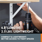 Worx Taladro Atornillador Inalámbrico de 20V, Kit de Accesorios de 84 Piezas, 2 Velocidades Variables, Par de 265 In-Lbs, Embrague 20+1, Ligero, Compacto, Portabrocas sin Llave de 3/8 Pulgadas