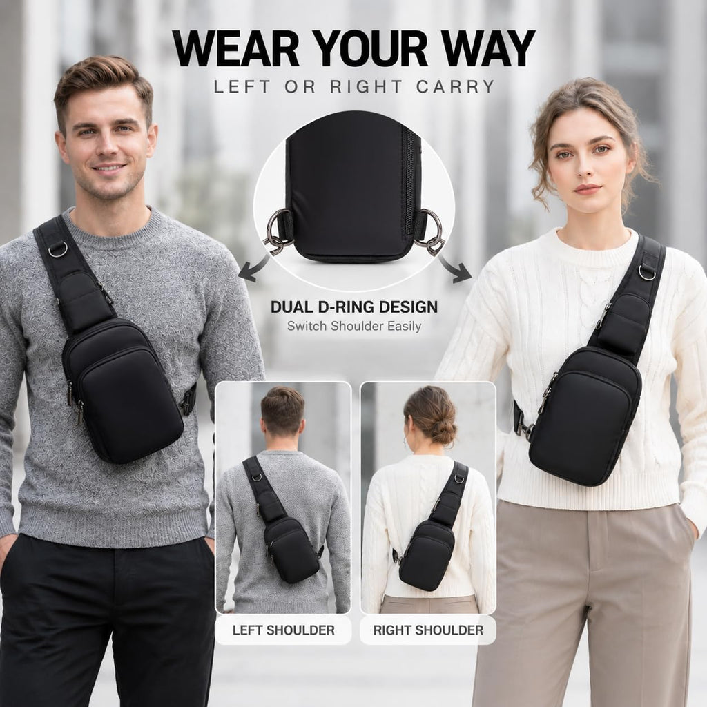 Bolso bandolera antirrobo, bandolera compacta con bloqueo RFID