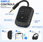 Transmisor Receptor Bluetooth, Adaptador Bluetooth para Avión para TV (Negro)