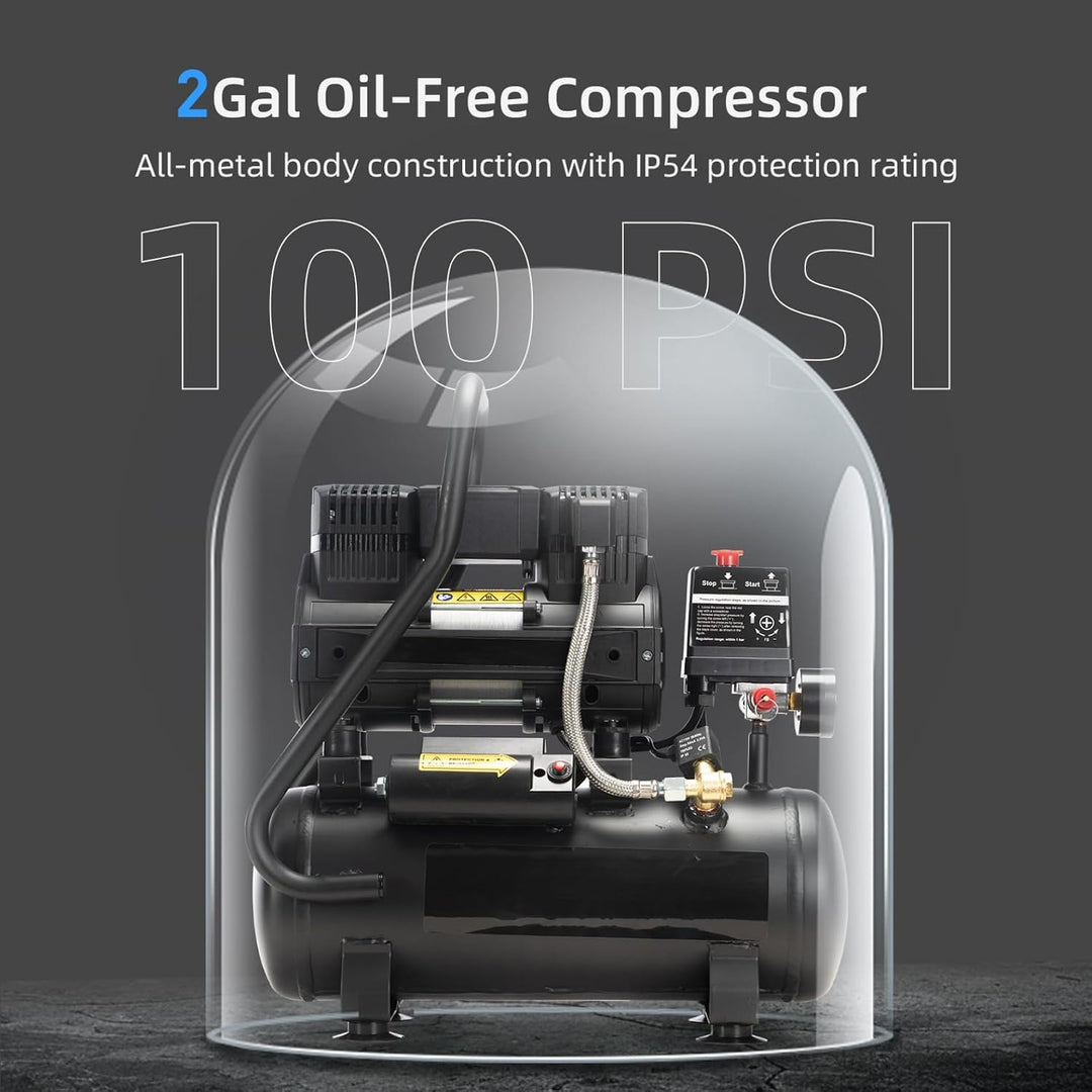 TLSols - Compresor de aire libre de aceite de 2.0 galones, 1.0 HP |...