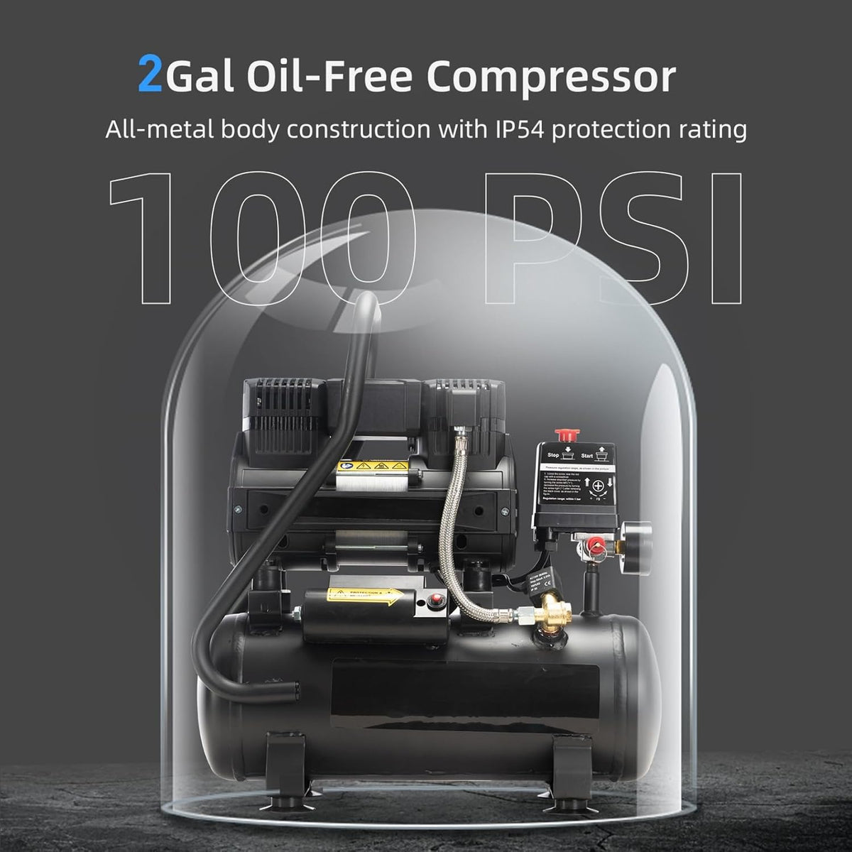 TLSols - Compresor de aire libre de aceite de 2.0 galones, 1.0 HP |...