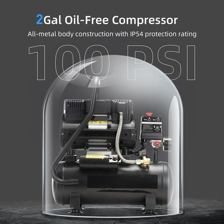 TLSols - Compresor de aire libre de aceite de 2.0 galones, 1.0 HP |...