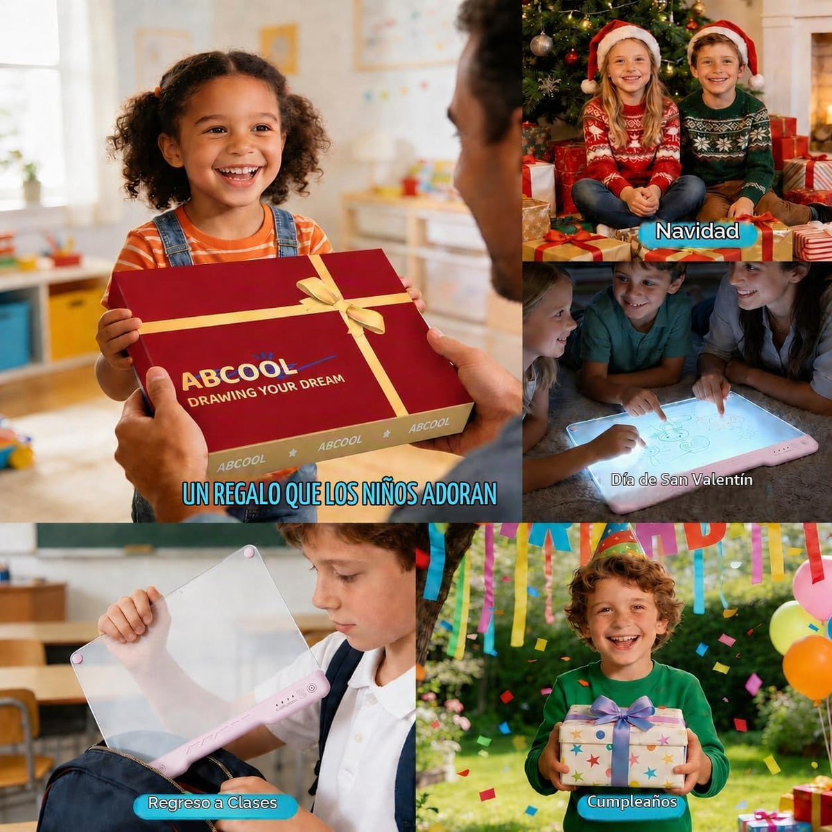 Tablero de dibujo LED de 17 pulgadas para niños, regalo de cumpleaños para