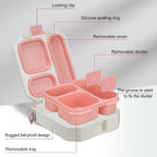 wiwens Caja de Almuerzo Bento para Niños con Termo de Sopa de 12 oz a Prueba de Fugas, Contenedor de Comida para Almuerzo con 5 Compartimentos, Frasco Térmico para Comida Caliente y Bolsa de Almuerzo